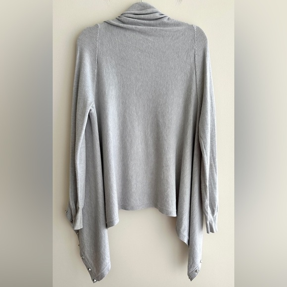 Vila Milano Grey Open Front Metallic Studded Cardigan, Grey, Size Small - Picture 13 of 16